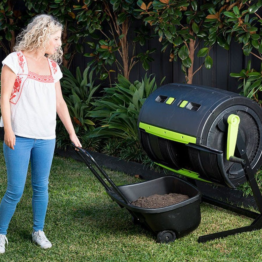 EASY-TURN 65 Gal Compost Tumbler – 3 times easier to turn – Maze US
